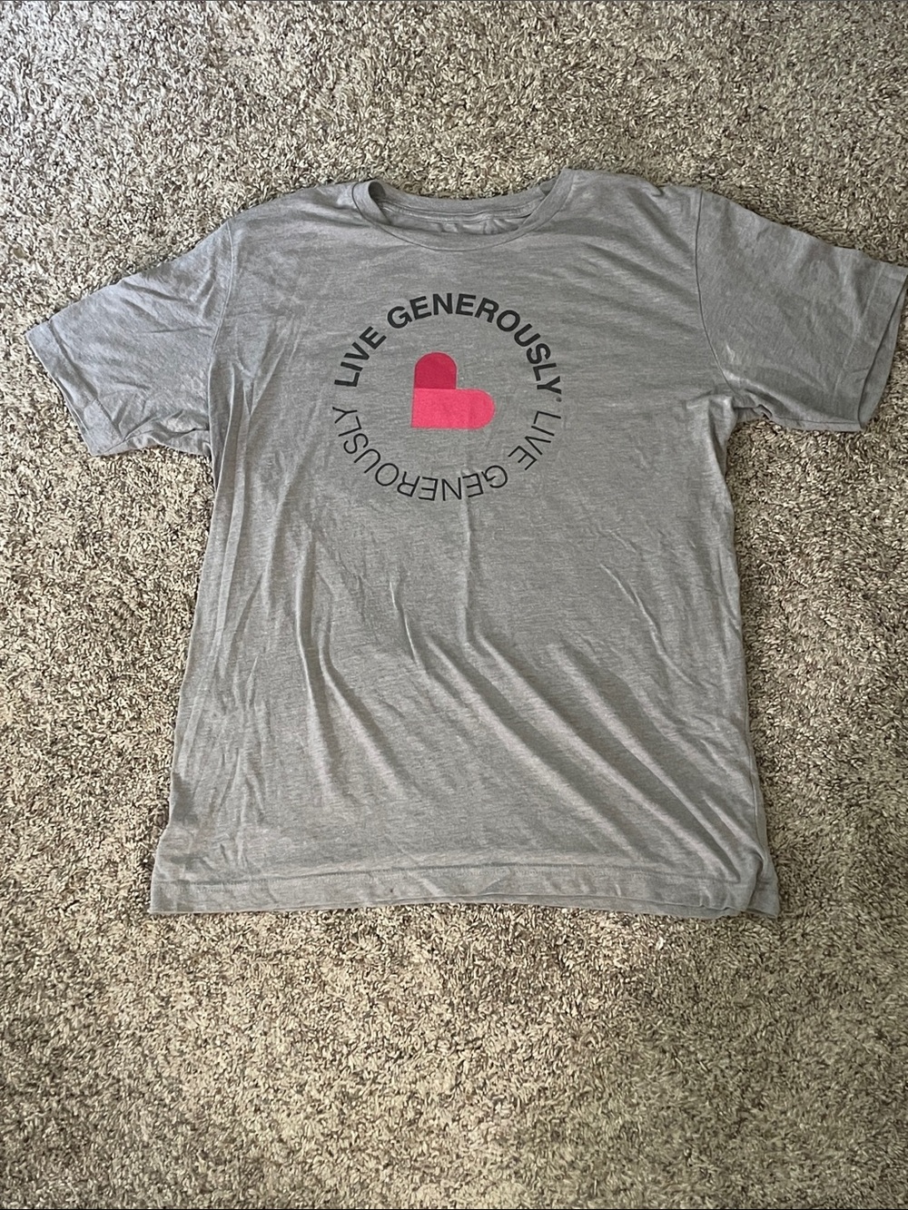 Small Adult Unisex “Live Generously” Cotton & Polyester T-shirt